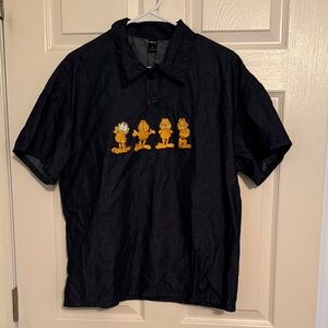 Denim Shirt with Garfield Print